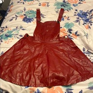 Leather overall dress